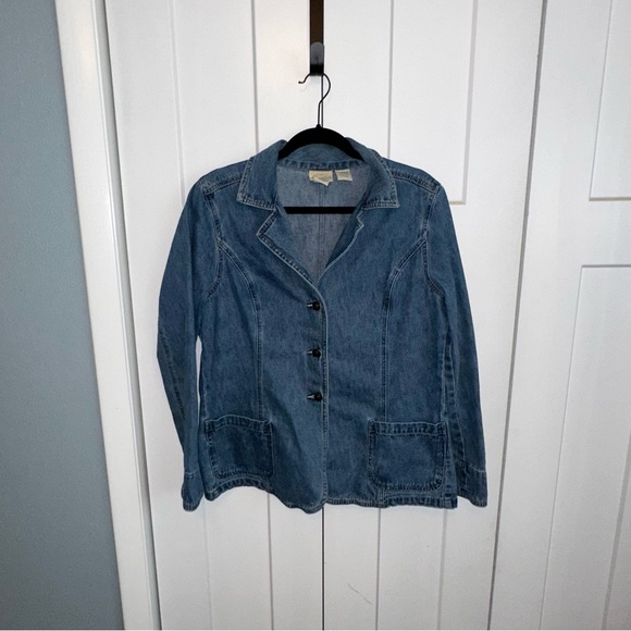 Vintage St.John's Bay Denim Blazer/Jacket - Size Large - Picture 2 of 8